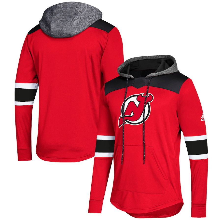 New Jersey Devils Red Women's Customized All Stitched Hooded Sweatshirt
