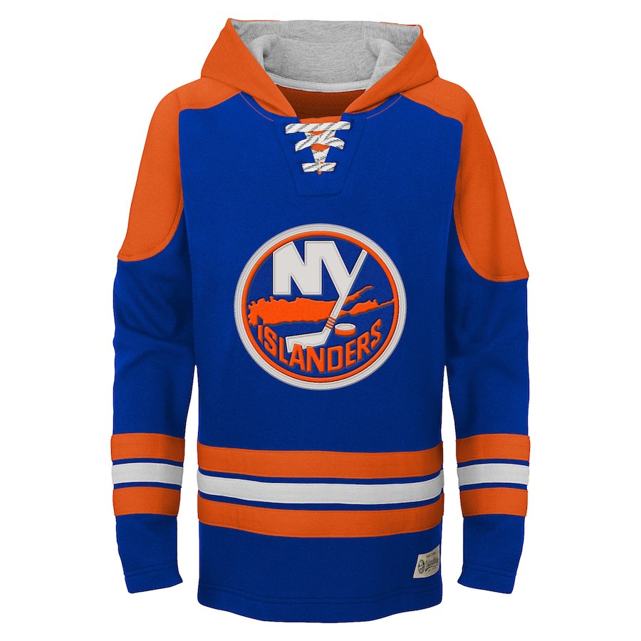 New York Islanders Blue Classic Men's Customized All Stitched Hooded Sweatshirt