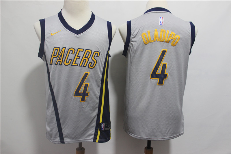Pacers 4 Victor Oladipo Gray 2018-19 City Edition Nike Swingman Jersey