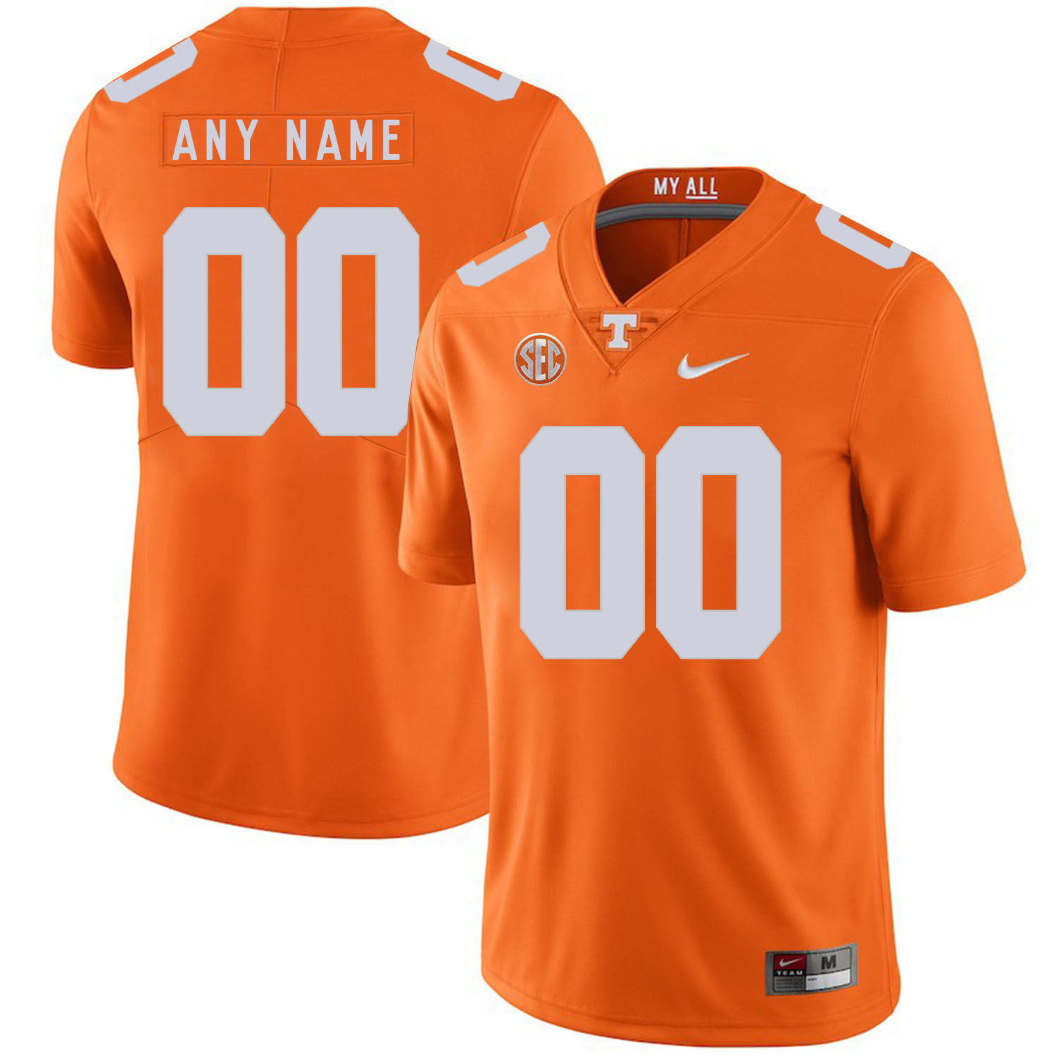 Tennessee Volunteers Orange Men's Customized Nike College Football Jersey