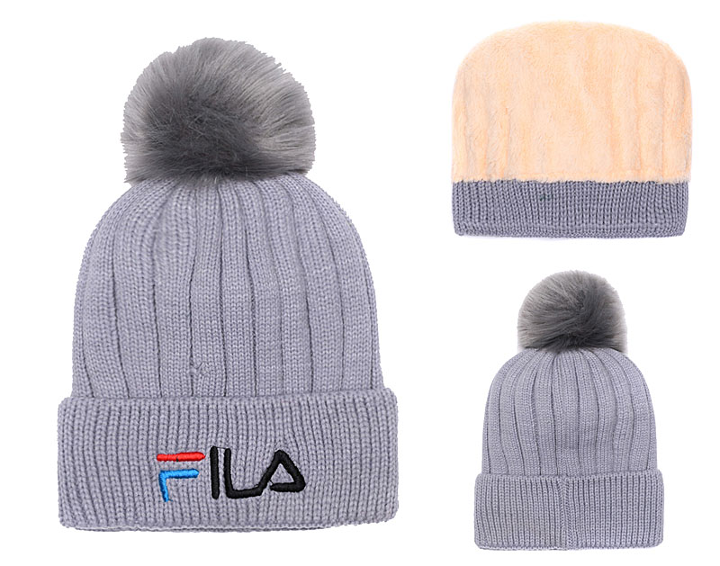 Fila Fresh Logo Gray Fashion Sport Knit Hat SG