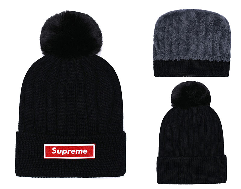 Supreme Fresh Logo Black Fashion Sport Knit Hat SG
