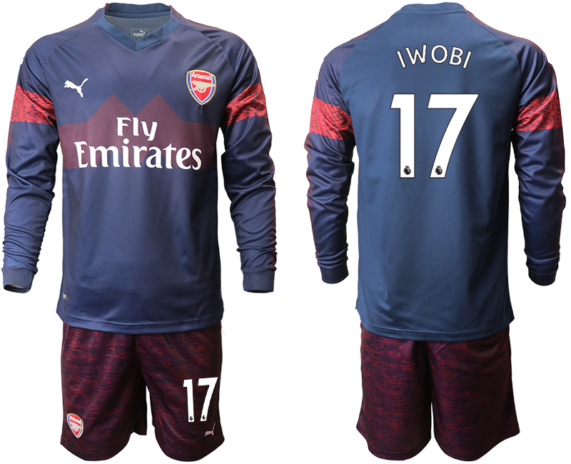 2018-19 Arsenal 17 IWOBI Away Long Sleeve Soccer Jersey