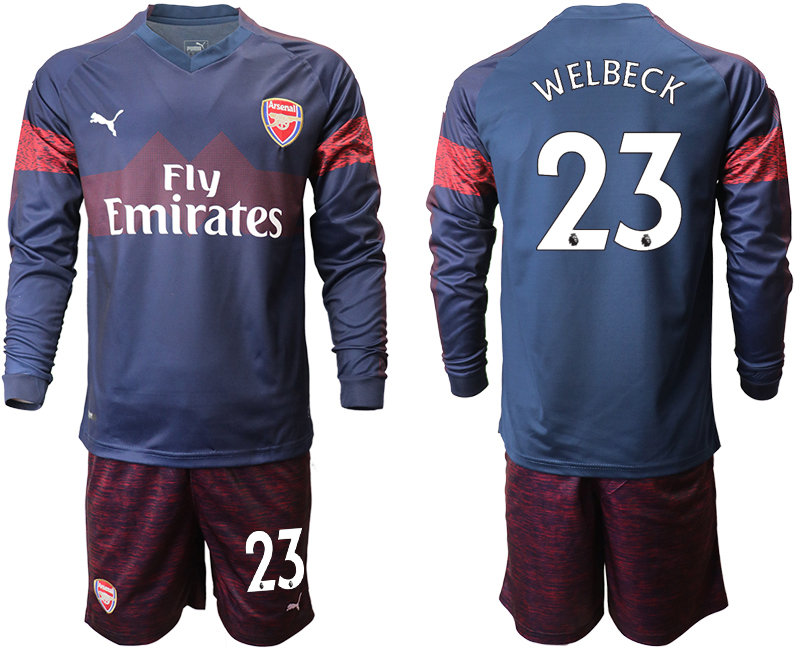 2018-19 Arsenal 23 WELBECK Away Long Sleeve Soccer Jersey