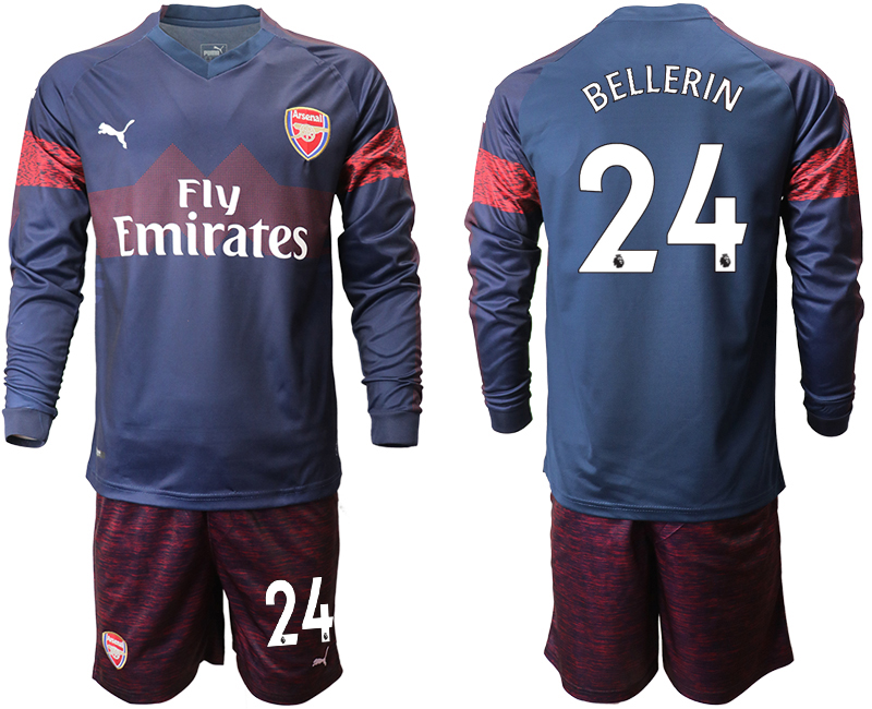 2018-19 Arsenal 24 BELLERIN Away Long Sleeve Soccer Jersey