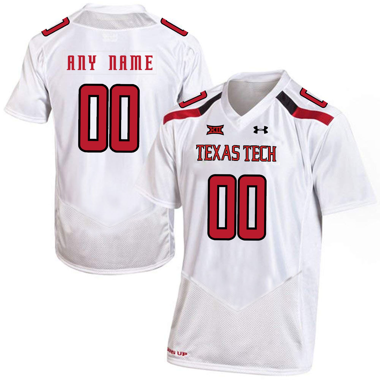 Texas Tech Red Raiders White Men's Customized College Football Jersey