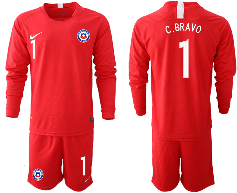 2018-19 Chile 1 C. BRAVO Home Long Sleeve Soccer Jersey