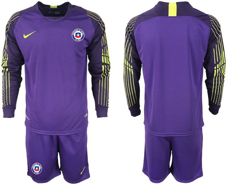 2018-19 Chile Purple Long Sleeve Goalkeeper Soccer Jersey