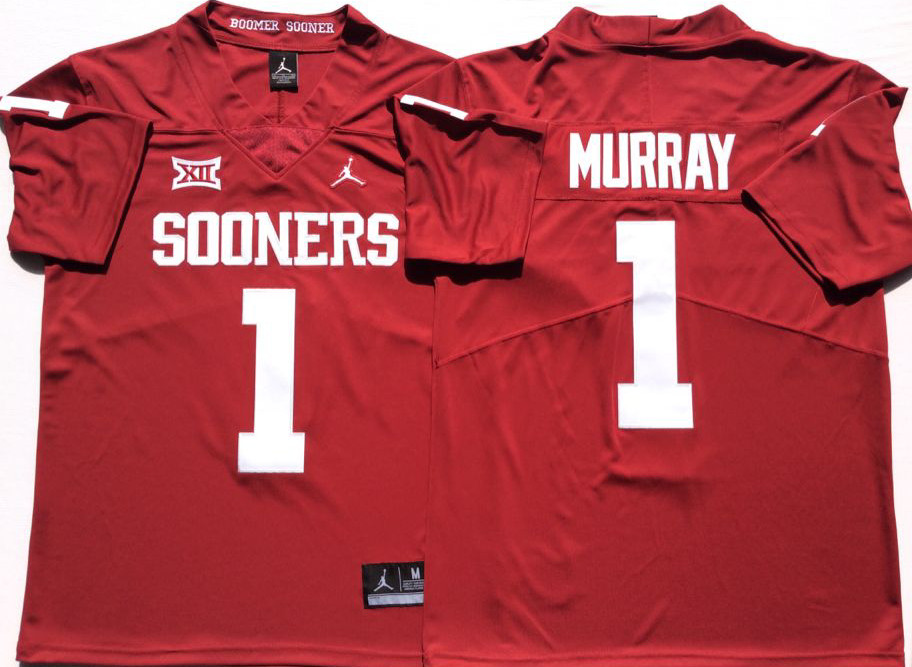 Oklahoma Sooners 1 Kyler Murray Red College Football Jersey