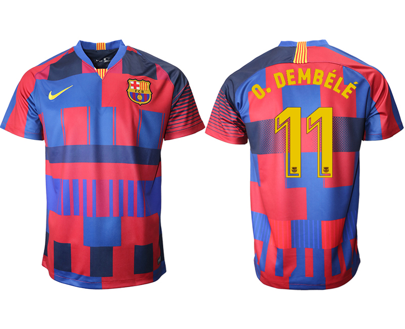 2018-19 Barcelona 11 O.DEMBELE 20th Anniversary Stadium Soccer Jersey
