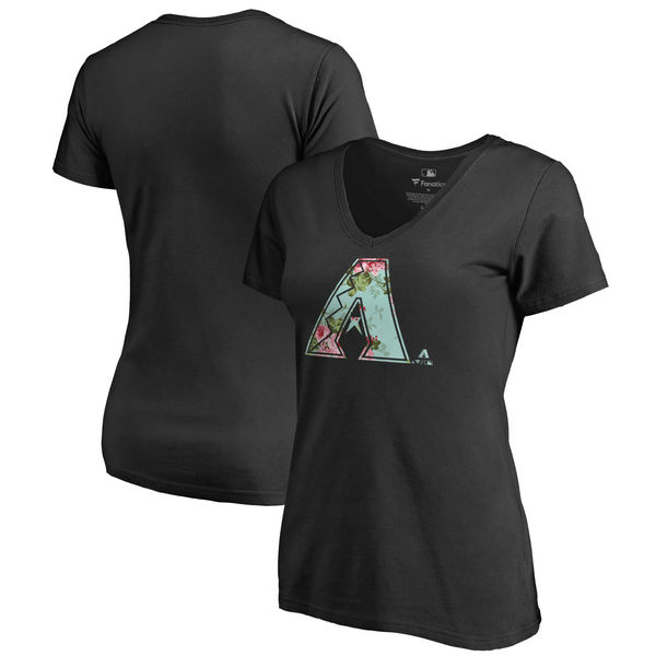 Arizona Diamondbacks Fanatics Branded Women's Lovely V Neck T-Shirt Black