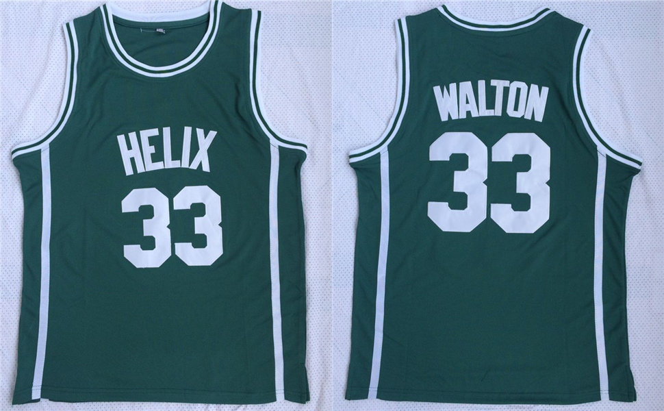 Helix High School 33 Bill Walton Green Basketball Jersey