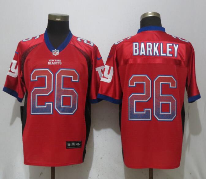 Nike Giants 26 Saquon Barkley Red Drift Fashion Elite Jersey