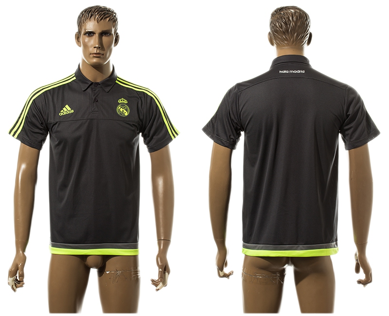 2015-16 Real Madrid Gray Soccer Polo Shirt