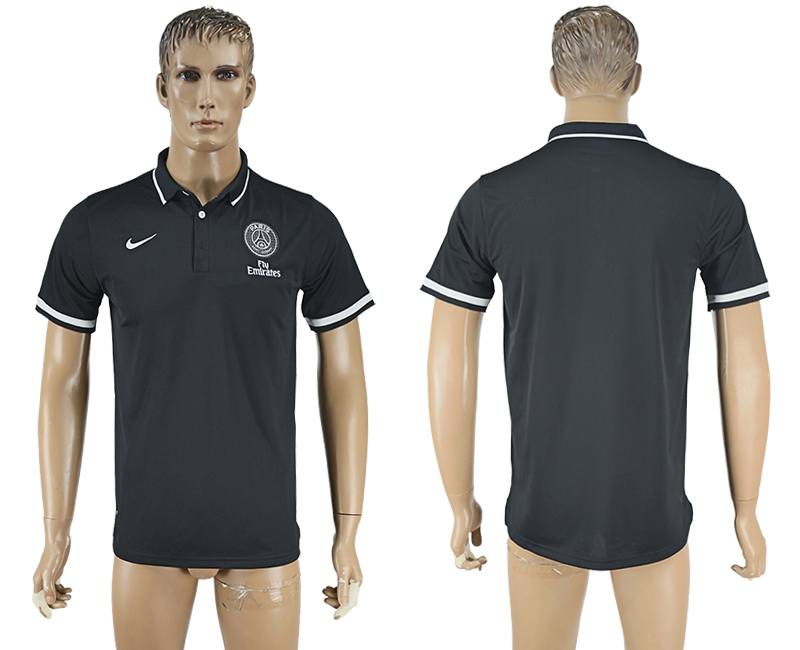Paris St-Germain Black Soccer Polo Shirt
