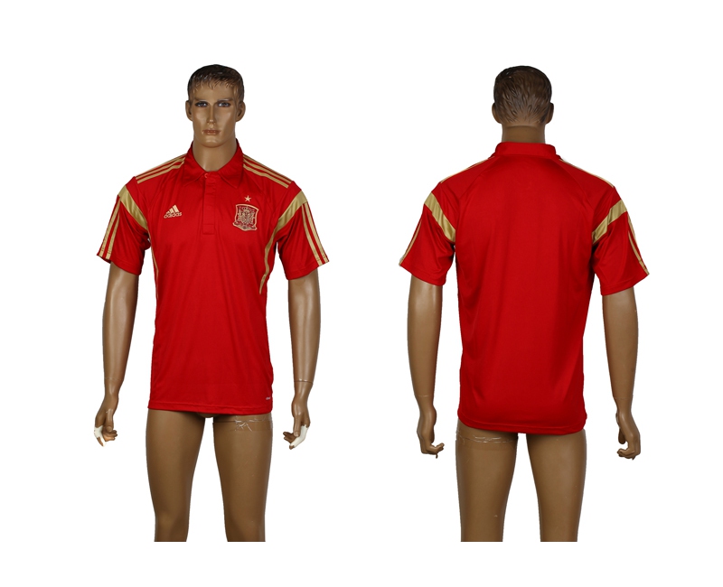 Spain Red Soccer Polo Shirt