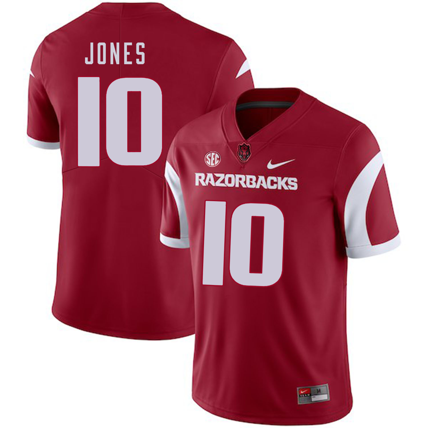 Arkansas Razorbacks 10 Jordan Jones Red College Football Jersey