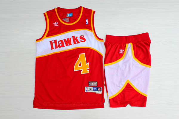 Hawks 4 Spud Webb Red Hardwood Classics Jersey(With Shorts)