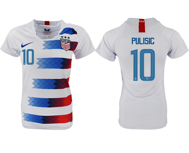 2018-19 USA 10 PULISIC Home Women Soccer Jersey
