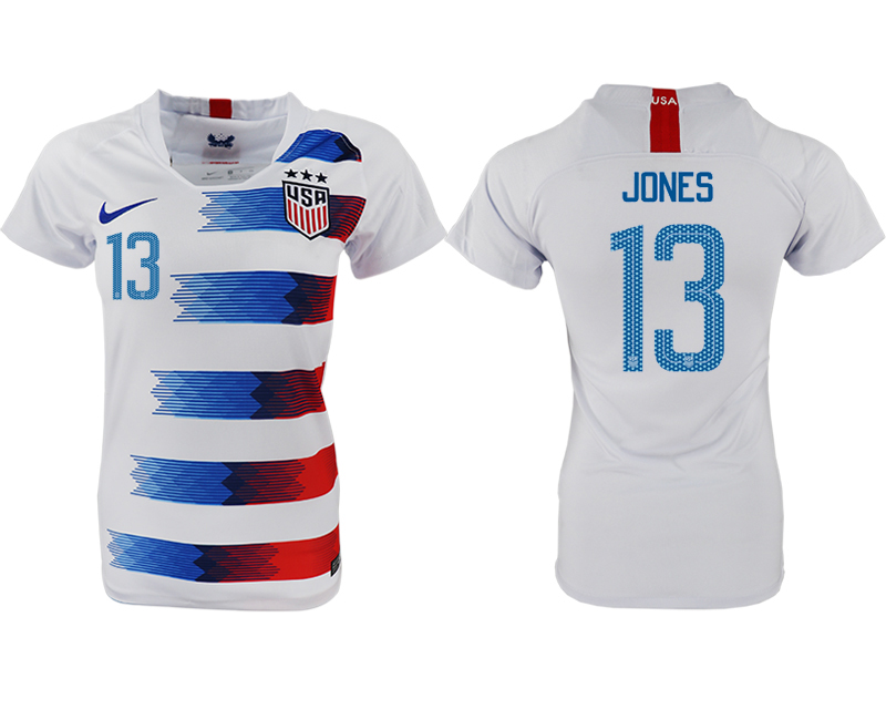 2018-19 USA 13 JONES Home Women Soccer Jersey