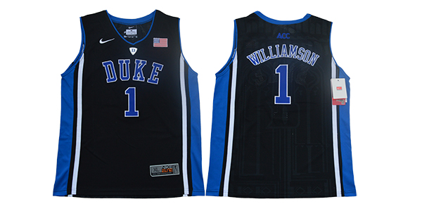 Duke Blue Devils 1 Zion Williamson Black Youth Nike College Basketball Jersey
