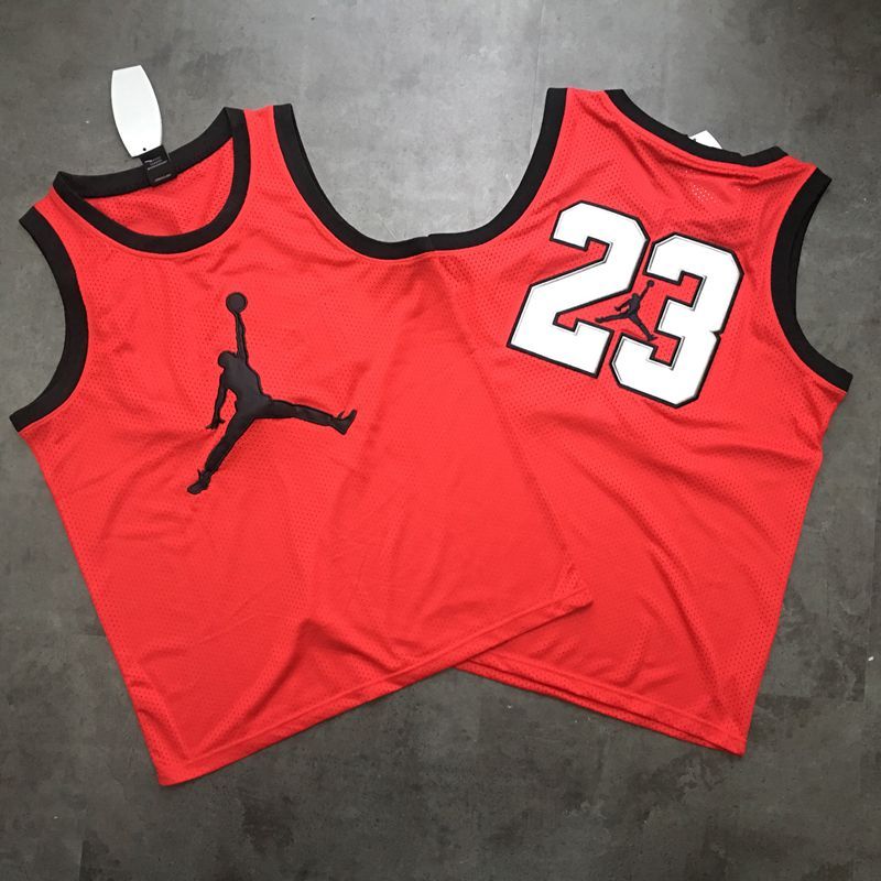 Jordan Logo #23 Red Mesh Basketball Jersey