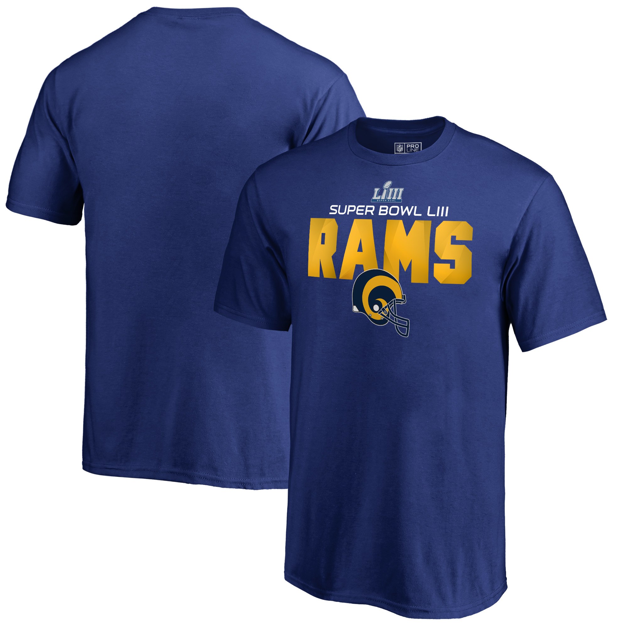 Los Angeles Rams NFL Pro Line by Fanatics Branded Youth Super Bowl LIII Bound Flank T-Shirt Royal