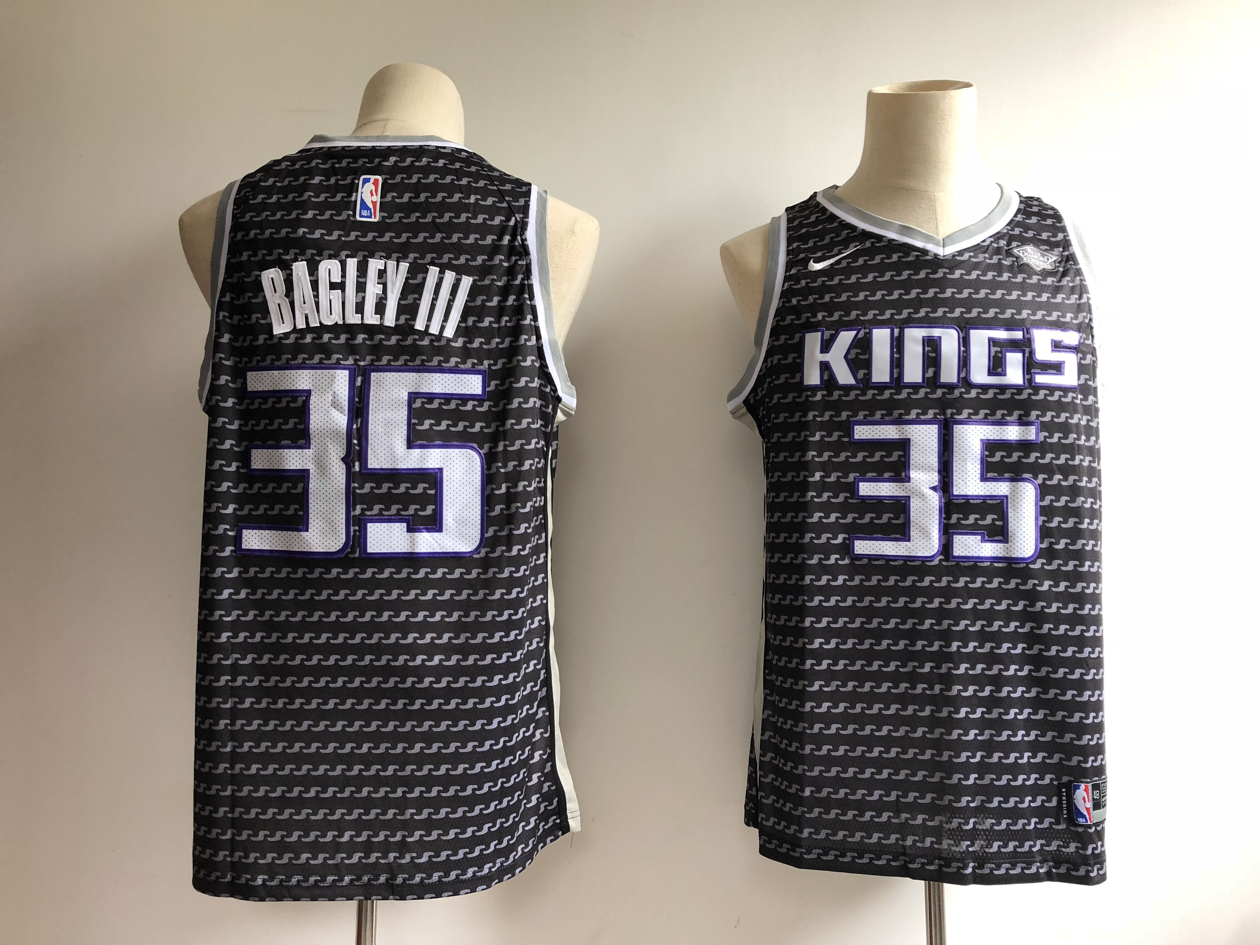 Kings 35 Marvin Bagley III Black Nike Swingman Jersey