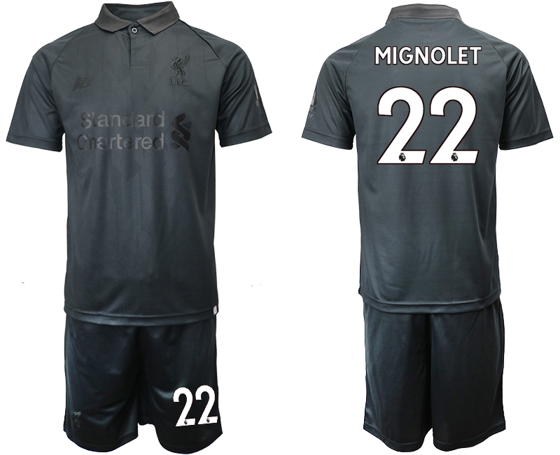 2018-19 Liverpool 22 MIGNOLET Black Goalkeeper Soccer Jersey