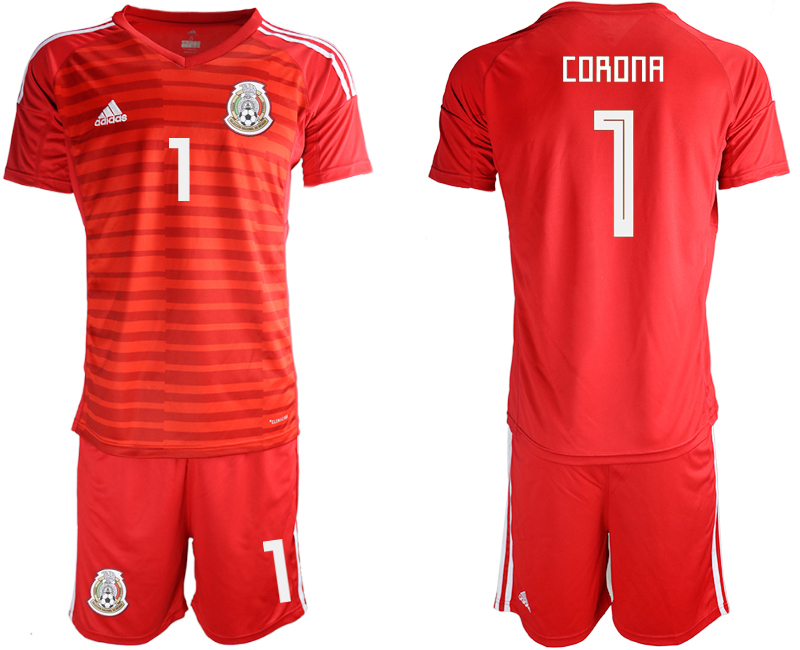 Mexico 1 CORONA Red 2018 FIFA World Cup Goalkeeper Soccer Jersey