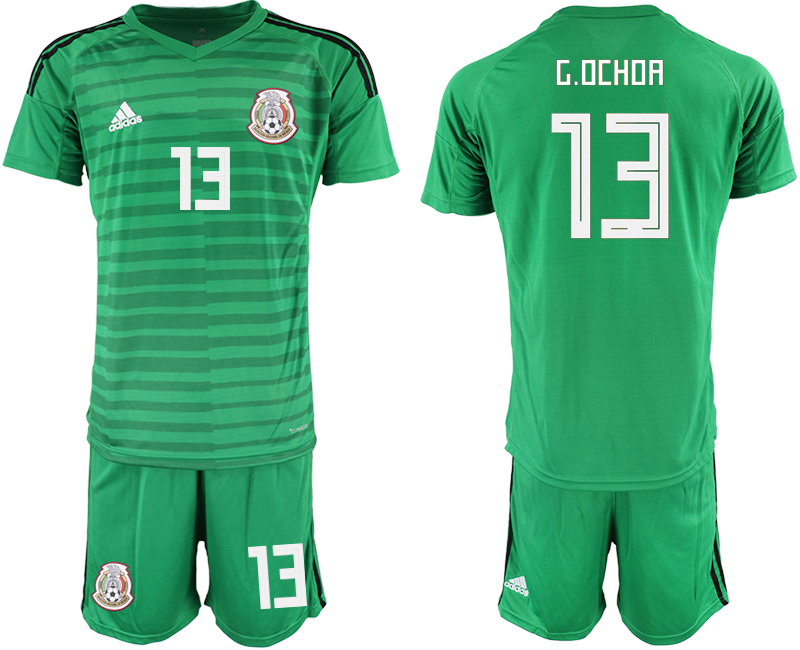 Mexico 13 G.OCHOA Green Goalkeeper Soccer Jersey