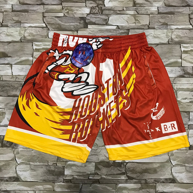 Rockets Red Hardwood Classics Shorts