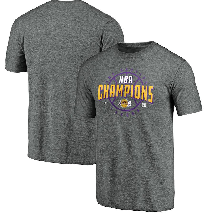 Men's Los Angeles Lakers Gray 2020 NBA Finals Champions Charge Tri Blend T-Shirt