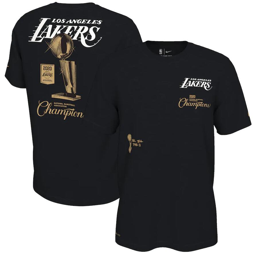 Men's Los Angeles Lakers Nike Black 2020 NBA Finals Champions Celebration Expressive T-Shirt
