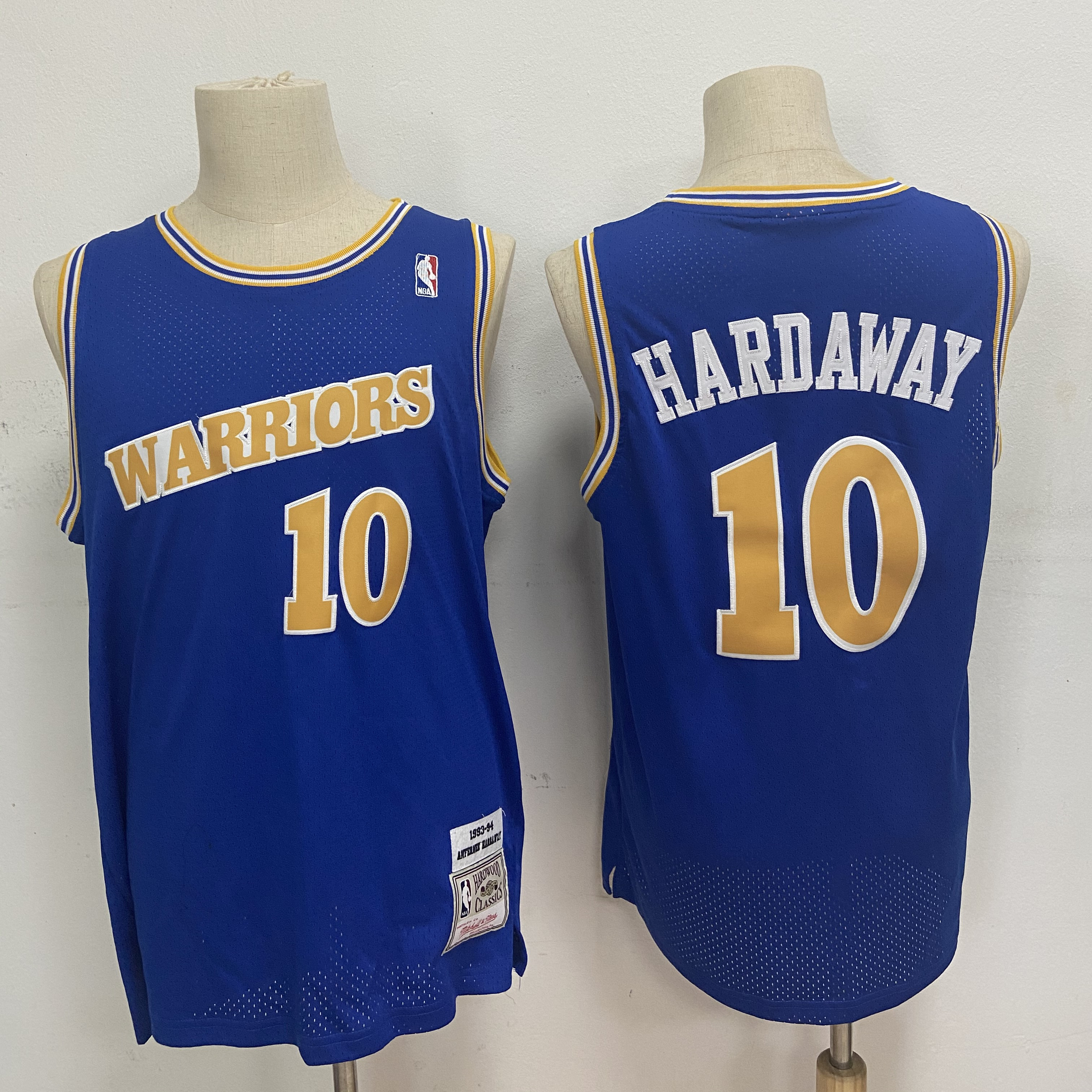 Warriors 10 Tim Hardaway Blue 1993-94 Hardwood Classics Jersey