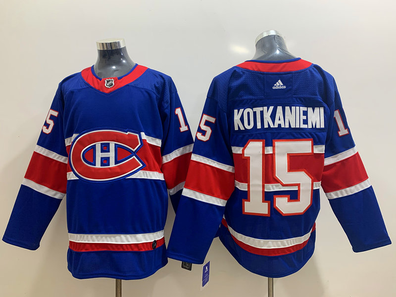 Canadiens 15 Jesperi Kotkaniemi Blue 2020-21 Reverse Retro Adidas Jersey