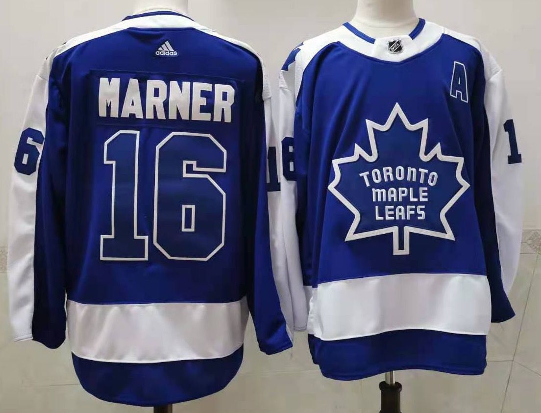 Maple Leafs 16 Mitchell Marner Blue 2020-21 Reverse Retro Adidas Jersey