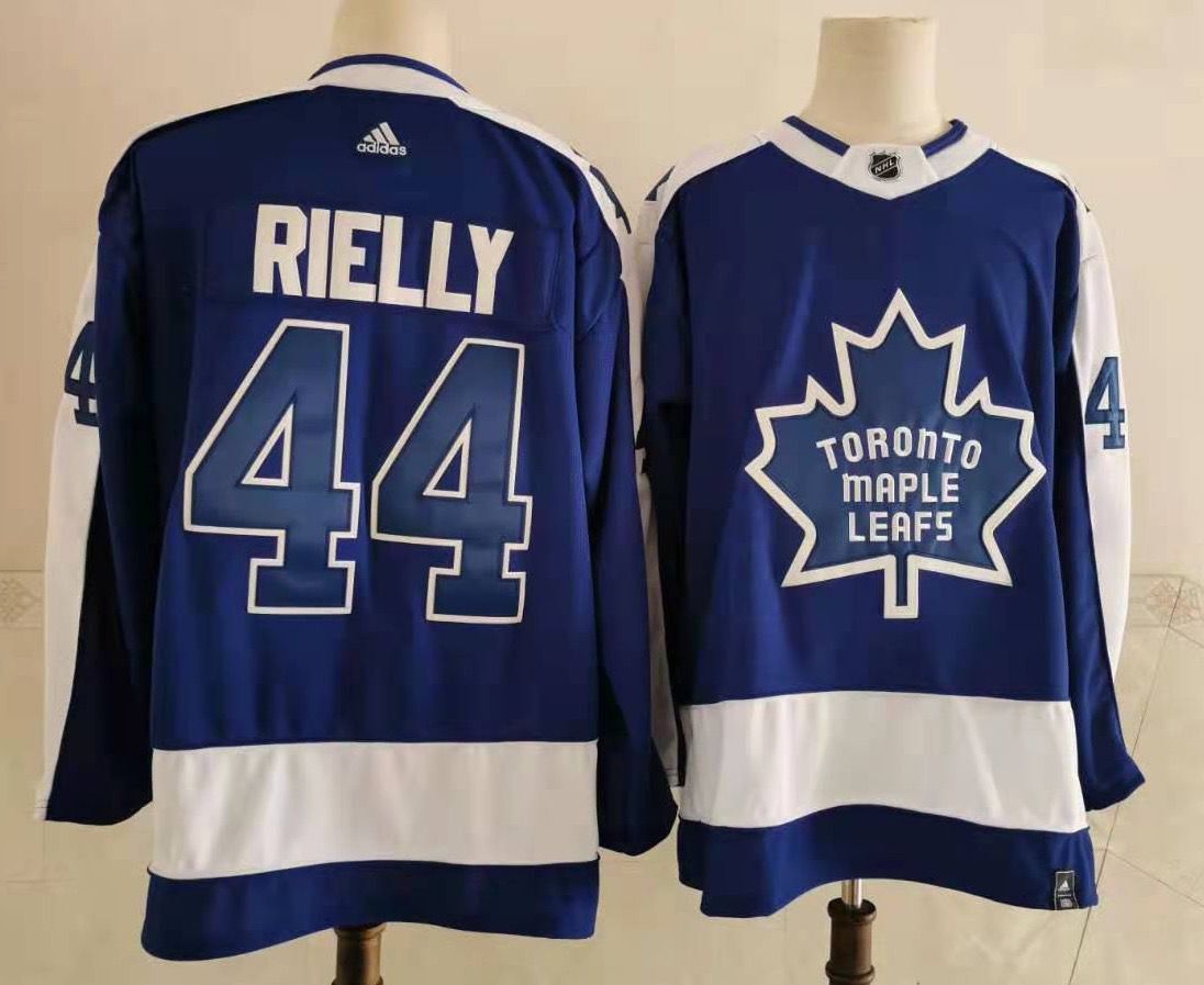 Maple Leafs 44 Morgan Rielly Blue 2020-21 Reverse Retro Adidas Jersey