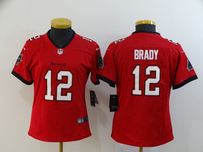 Nike Buccaneers 12 Tom Brady Red Women New 2020 Vapor Untouchable Limited Jersey