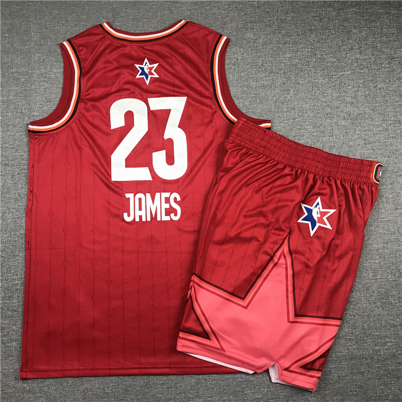 Lakers 23 Lebron James Red 2020 NBA All-Star Jordan Brand Swingman Jersey(With Shorts)
