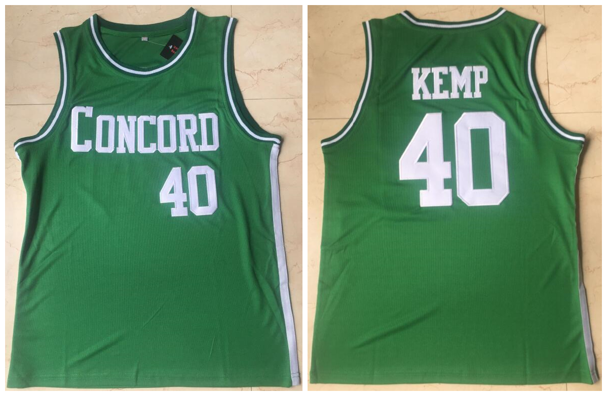 Concord Academy 40 Shawn Kemp Green High School Basketball Jersey