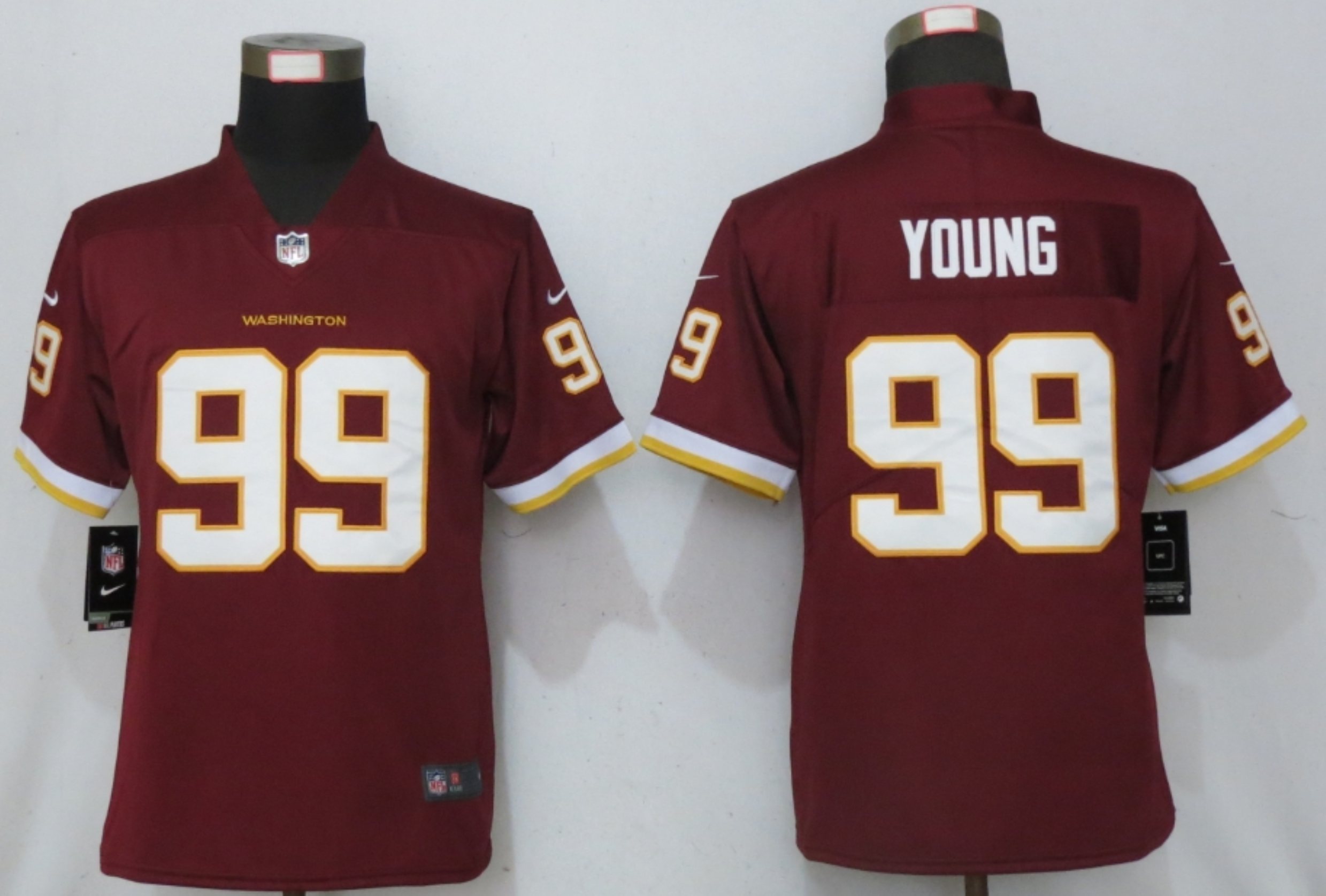 Nike Washington Football Team 99 Chase Young Red Women Vapor Untouchable Limited Jersey