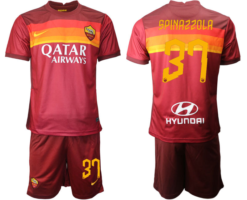 2020-21 Roma 37 SPINAZZOLA Home Soccer Jersey
