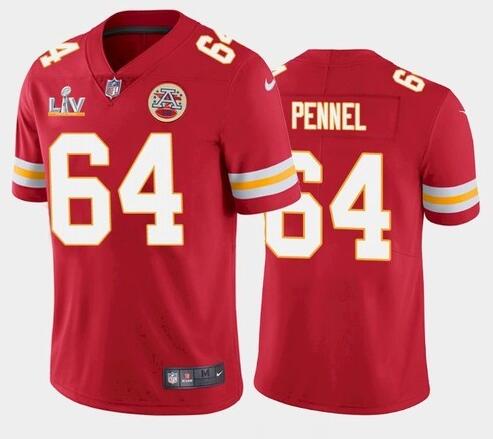 Nike Chiefs 64 Mike Pennel Red 2021 Super Bowl LV Vapor Untouchable Limited Jersey