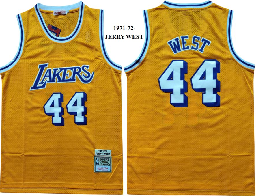 Lakers 44 Jerry West Yellow 1971-72 Hardwood Classics Jersey