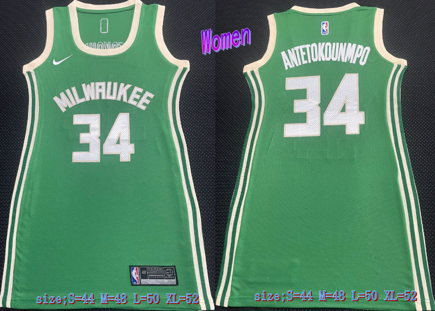 Bucks 34 Giannis Antetokounmpo Green Women Nike Swingman Jersey