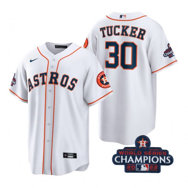 Astros 30 Kyle Tucker White 2022 World Series Champions Cool Base Jersey