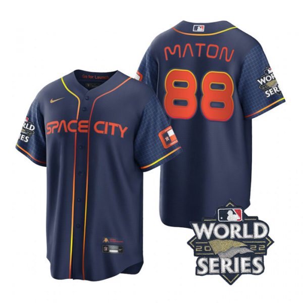 Astros 88 Phil Maton Navy Nike 2022 World Series City Connect Cool Base Jersey