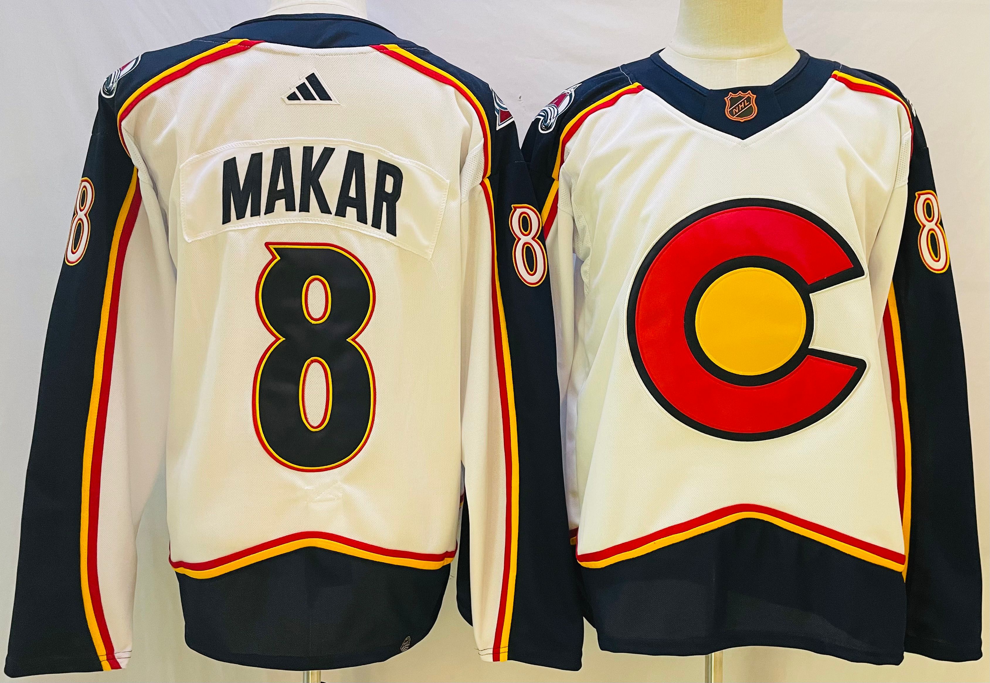 Avalanche 8 Cale Makar White Reverse Retro Adidas Jersey