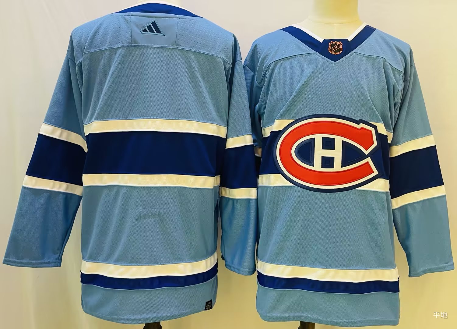 Canadiens Blank Light Blue Reverse Retro Adidas Jersey